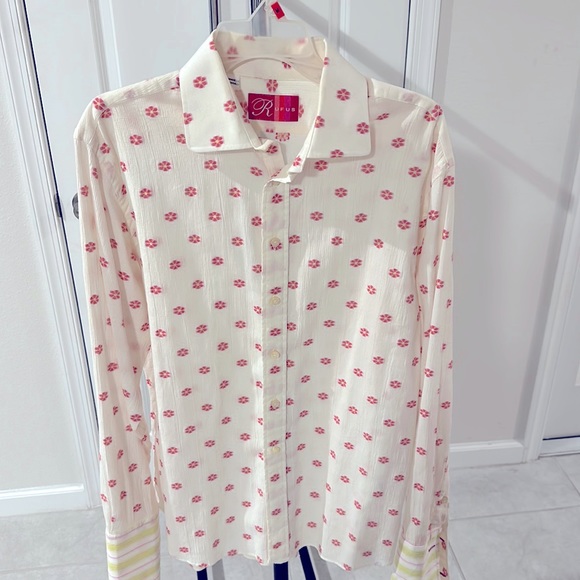 Men’s Dress Shirt! Barely worn, MUST WEAR WITH CUFF LINKS. Like a size Large/XL - Picture 1 of 5